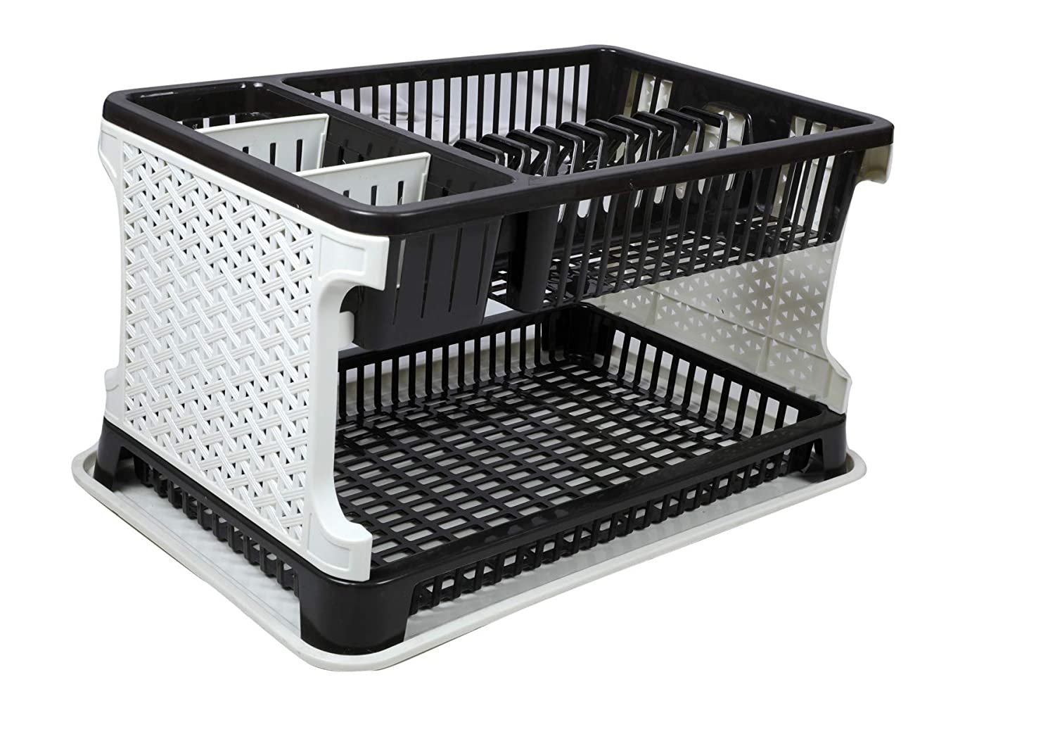 Kitchendesigner Organizer Rack with Water Storing Tray (Black)