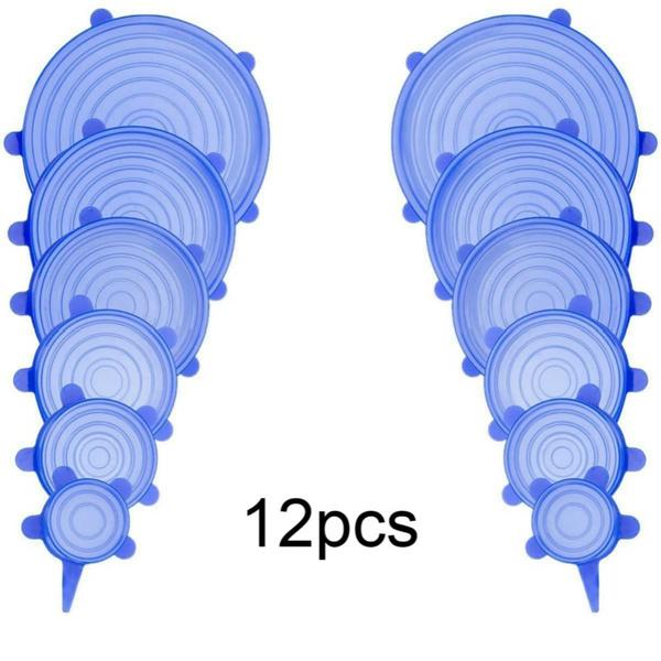 Reusable Silicone Stretch Lids 12Pcs