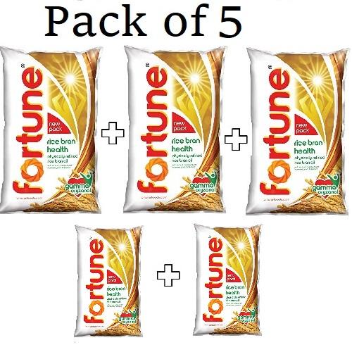 (Pack of 3) Rice Bran Health Oil, 1L Pouch