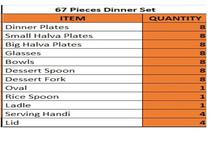 67 Pieces Steel Dinner set | Steel Kitchen Set