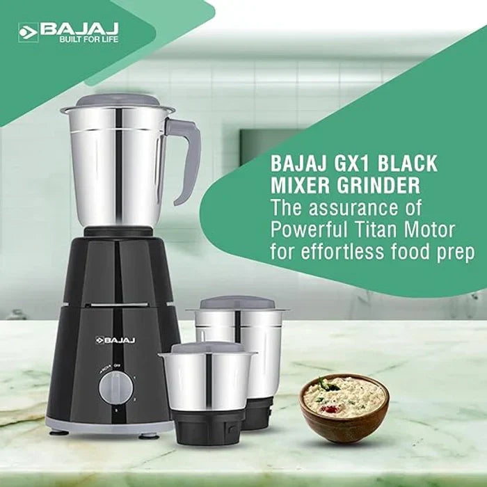 Bajaj GX-1 Mixer Grinder 500 W|Superior Mixie For Kitchen