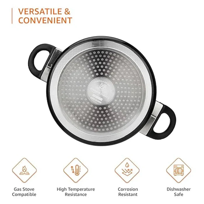 8 Piece Non-Stick Cookware Set | 2-Way 3 Layer Non-Stick Coating | PFOA Free | High Temperature Resistant Exterior Coating