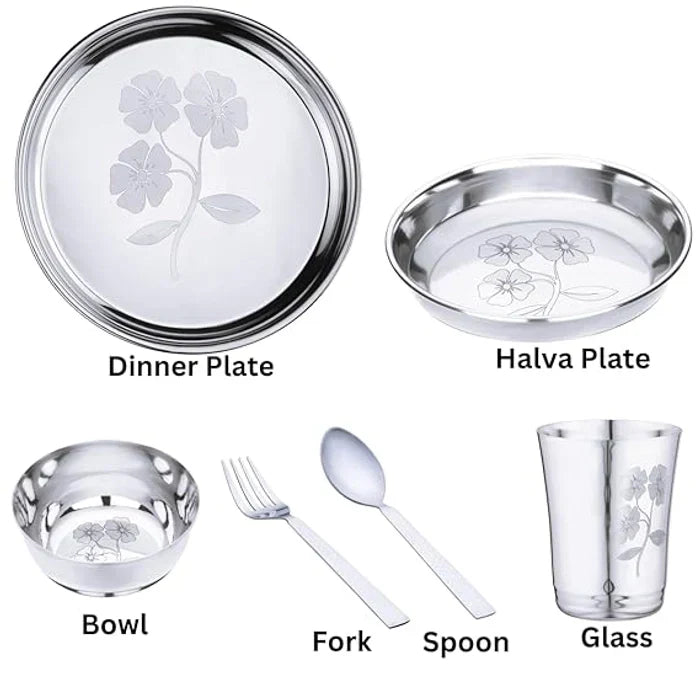 67 Pieces Steel Dinner set | Steel Kitchen Set