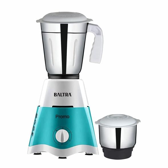 Baltra Promo (550 Watt) Mixer Grinder with 2 Stainless Steel Jars - Turquoise Green & White.