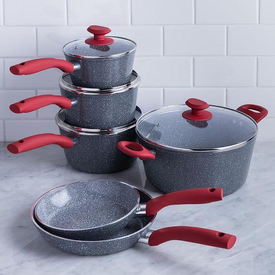 CeraPan Marble Hill 10 Piece Set Aluminum Cookware Set